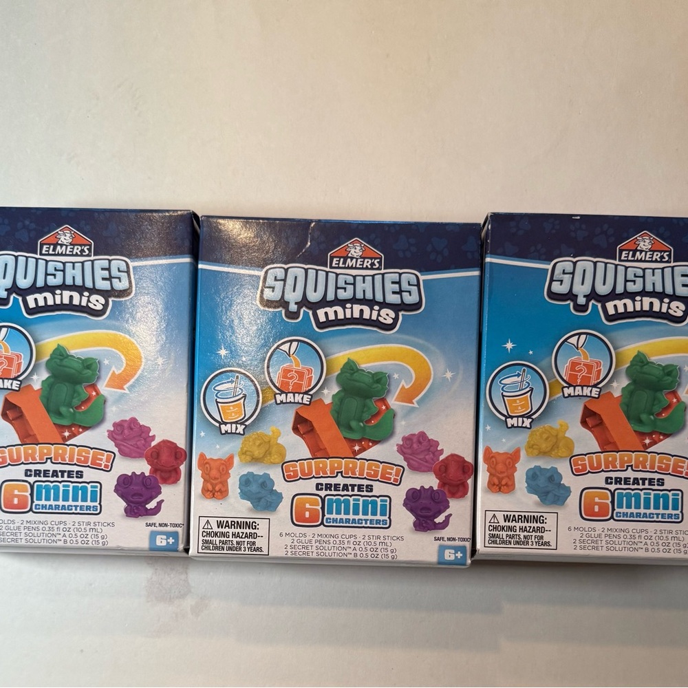 Squishies Minis 6 characters in each box - Colorful DIY Party Kit3 pc New